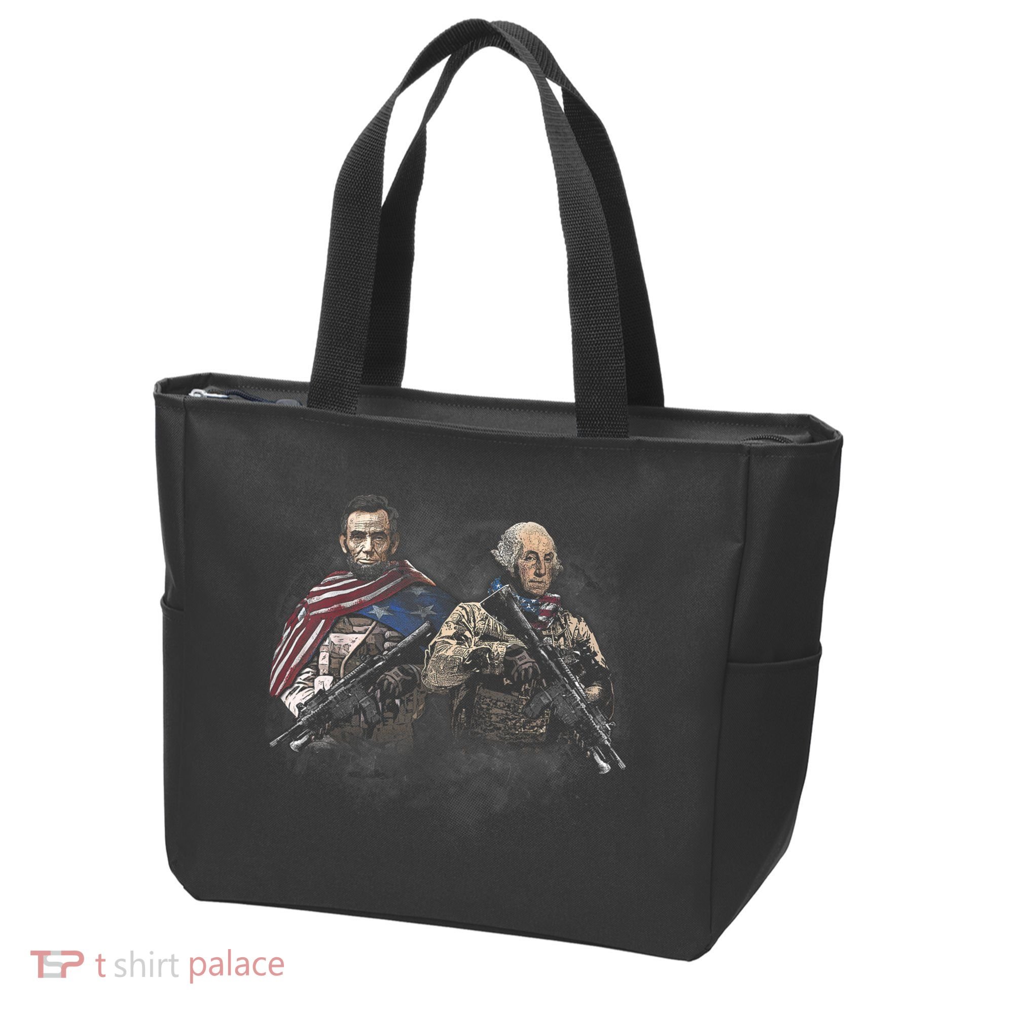 Presidential Soldiers: Abraham Lincoln And George Washington TShirt Tote Bag