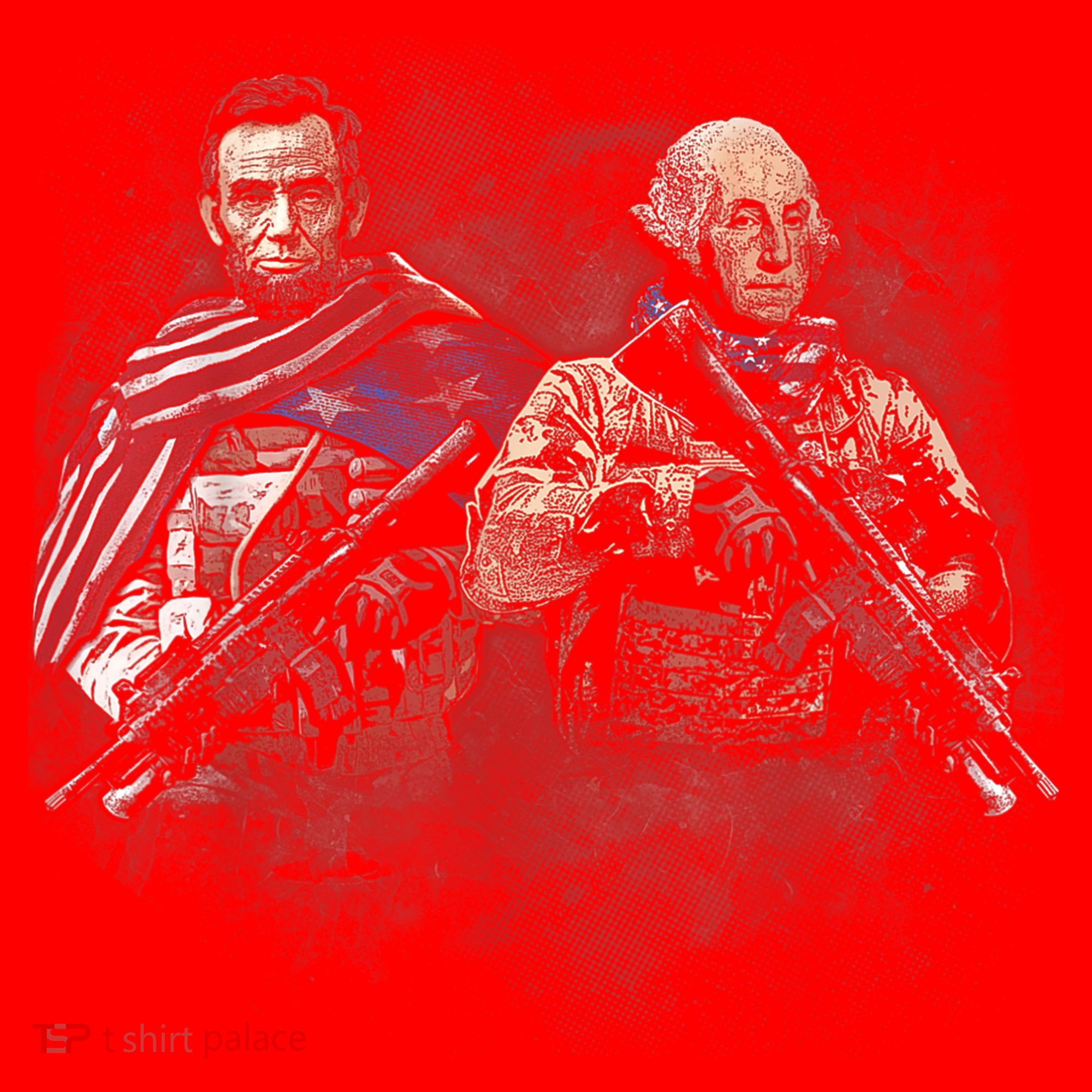 Presidential Soldiers: Abraham Lincoln And George Washington TShirt Santa Hat