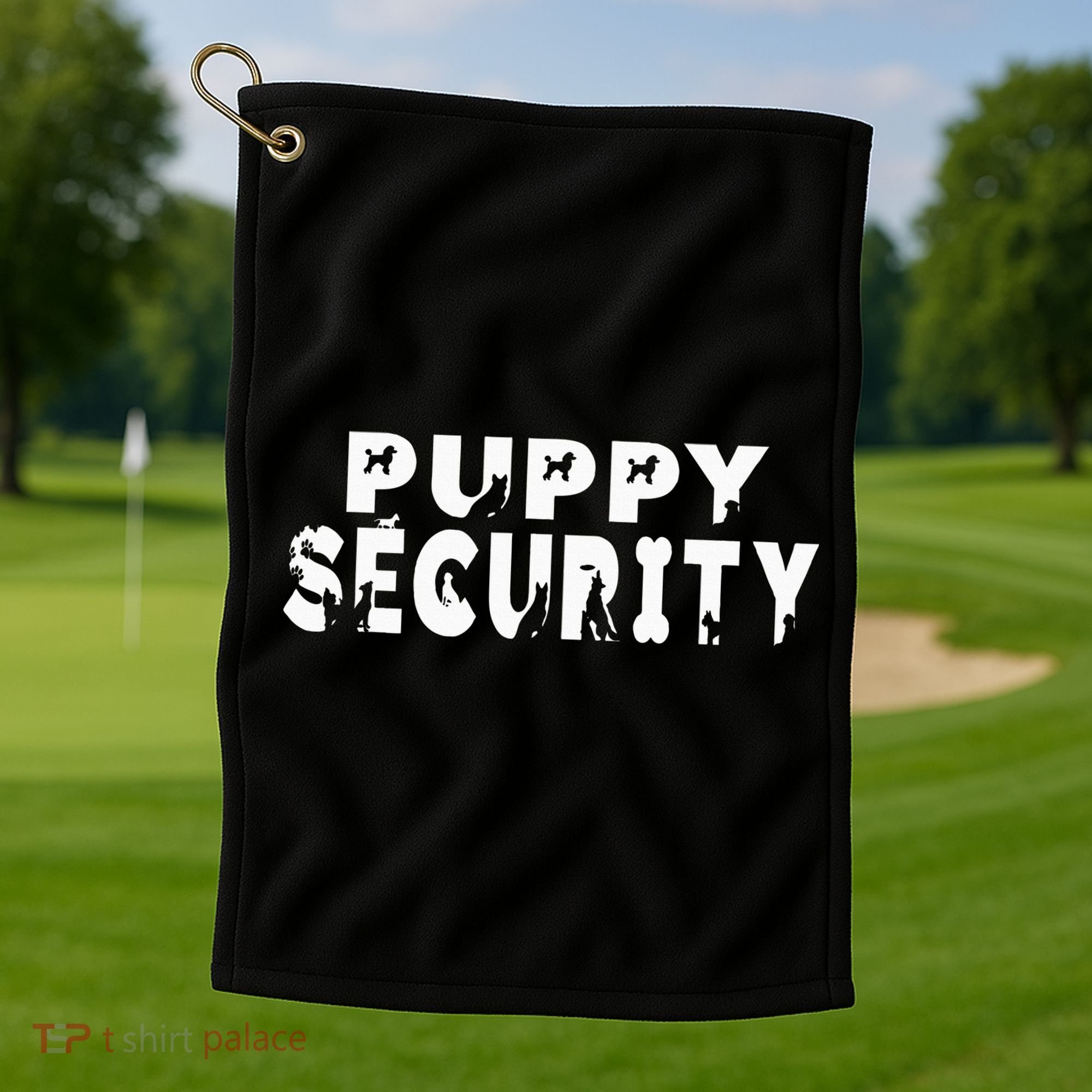 Puppy Security Adult Dog Catcher Costume Dalmatian Halloween Golf Towel