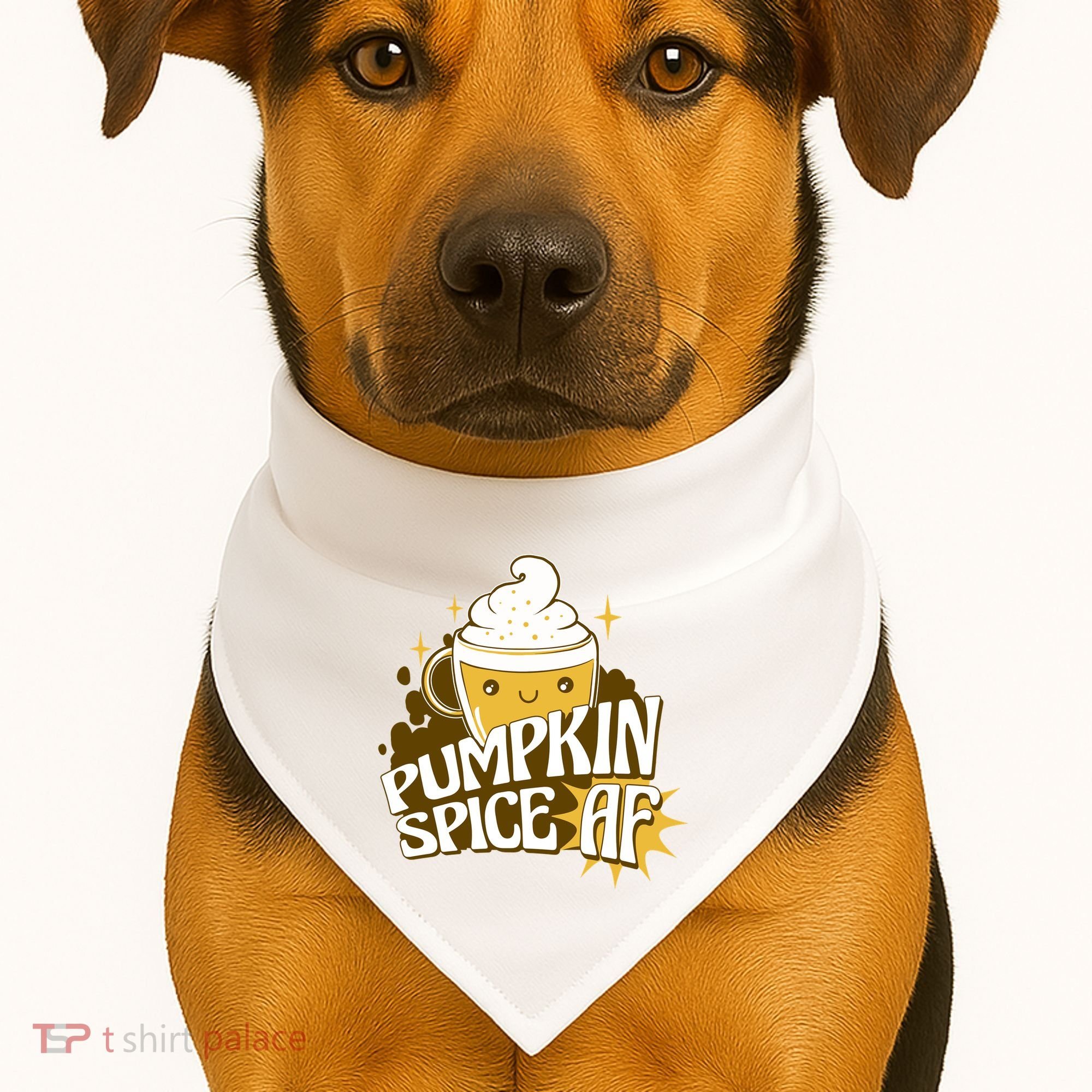 Pumpkin Spice AF Cute Gift USA-Made Doggie Bandana