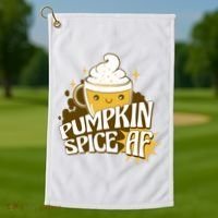 Pumpkin Spice AF Cute Gift Golf Towel thumb 1