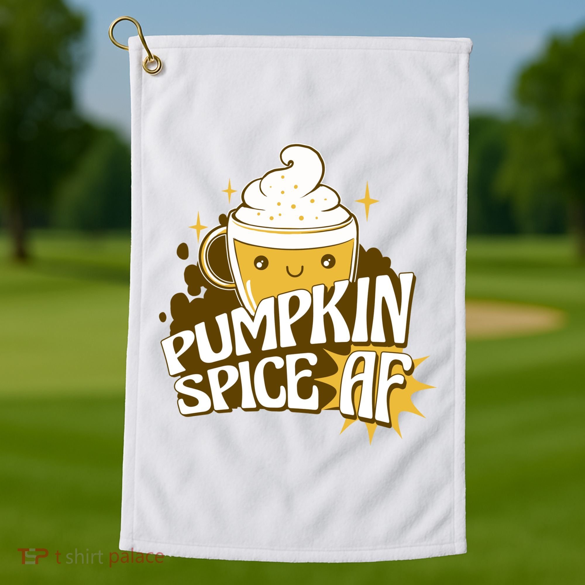 Pumpkin Spice AF Cute Gift Golf Towel