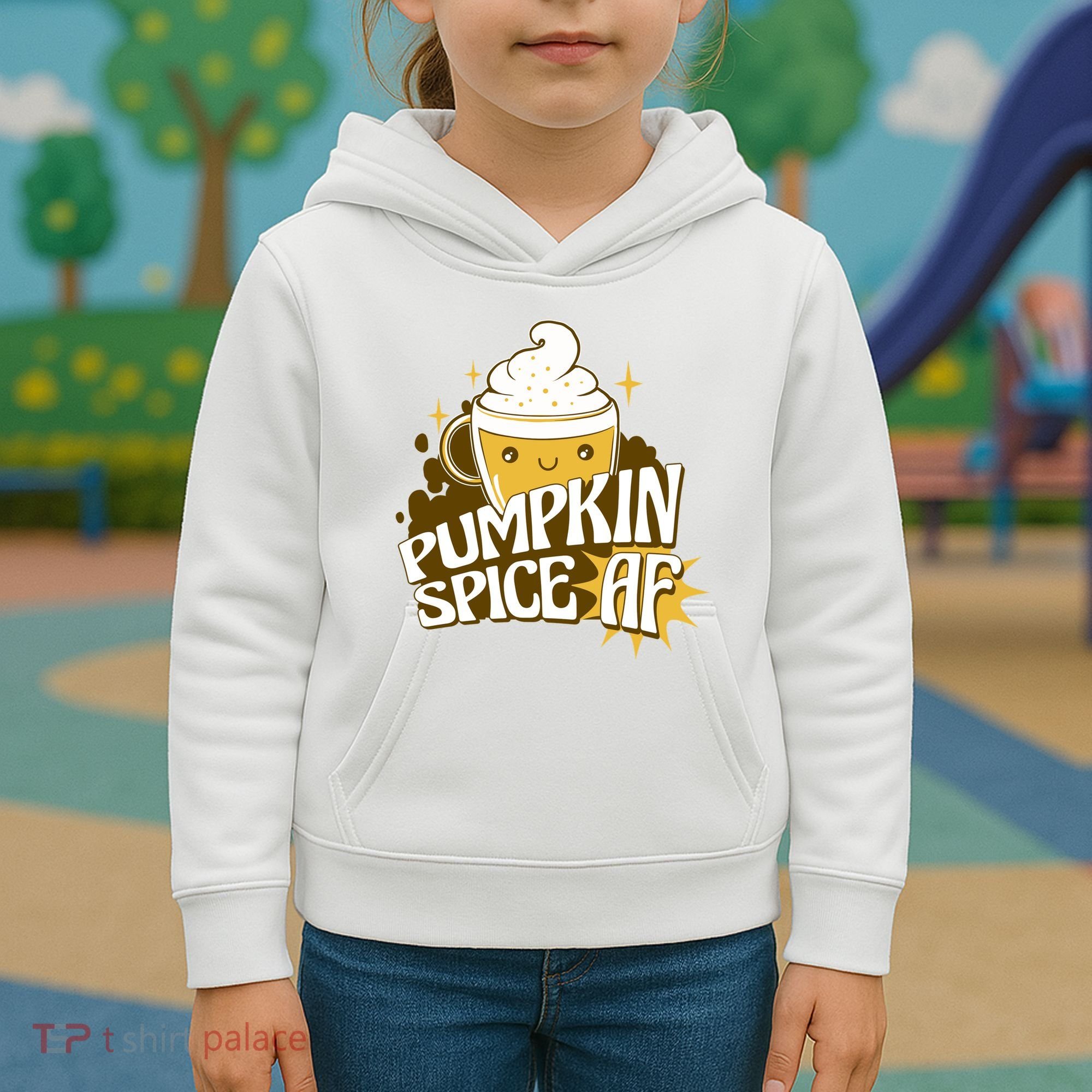 Pumpkin Spice AF Cute Gift Kids Hoodie