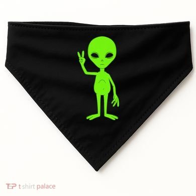 Peace Sign Alien Roswell USA-Made Doggie Bandana