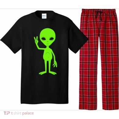 Peace Sign Alien Roswell Pajama Set