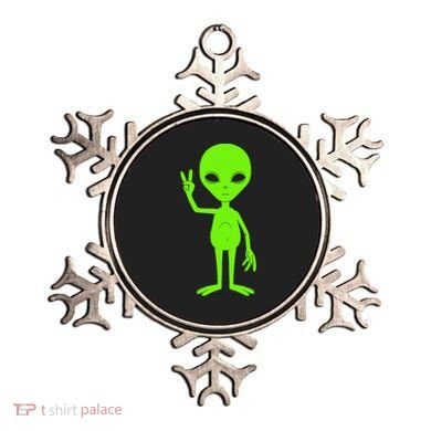 Peace Sign Alien Roswell Ornament