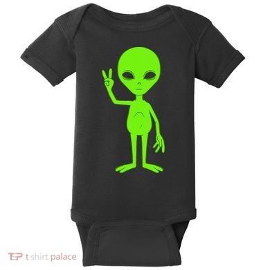 Peace Sign Alien Roswell Baby Bodysuit