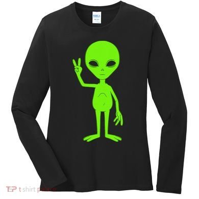Peace Sign Alien Roswell Women's Long Sleeve Shirt