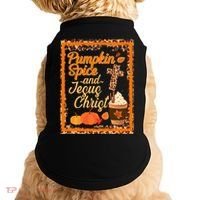 Pumpkin Spice And Jesus Christ Autumn Fall Leopard Print Doggie Tank thumb 0