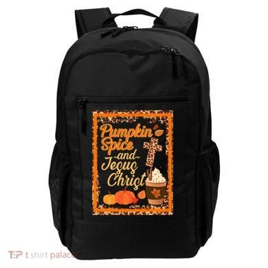 Pumpkin Spice And Jesus Christ Autumn Fall Leopard Print Backpack