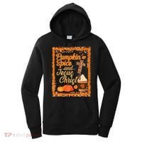 Pumpkin Spice And Jesus Christ Autumn Fall Leopard Print Women's Hoodie thumb 0