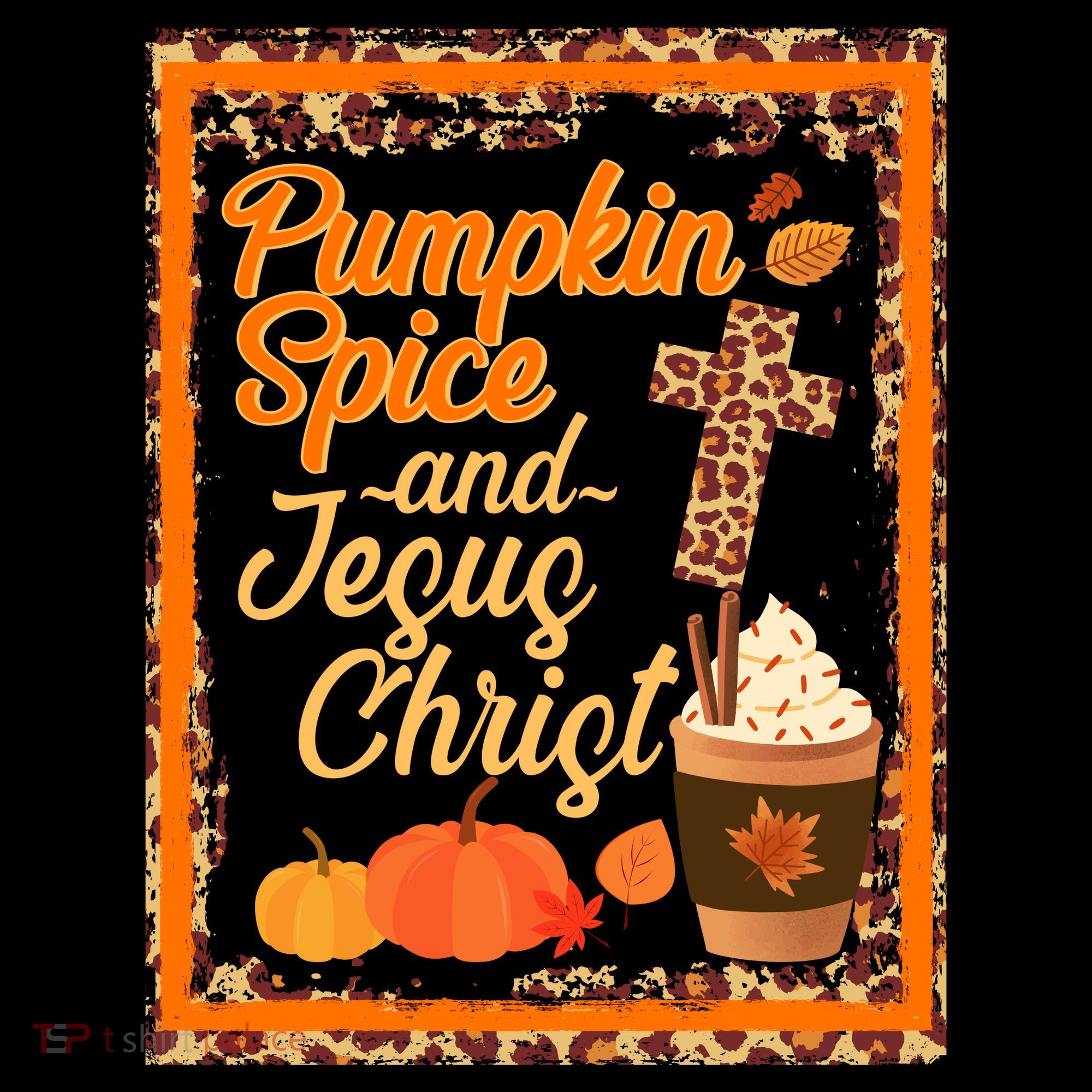 Pumpkin Spice And Jesus Christ Autumn Fall Leopard Print Women's Hoodie