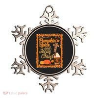 Pumpkin Spice And Jesus Christ Autumn Fall Leopard Print Ornament thumb 0