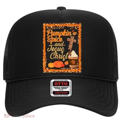 Pumpkin Spice And Jesus Christ Autumn Fall Leopard Print Hat