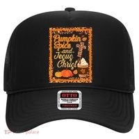 Pumpkin Spice And Jesus Christ Autumn Fall Leopard Print Hat thumb 0