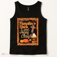 Pumpkin Spice And Jesus Christ Autumn Fall Leopard Print Tank Top thumb 2