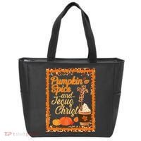 Pumpkin Spice And Jesus Christ Autumn Fall Leopard Print Tote Bag thumb 0