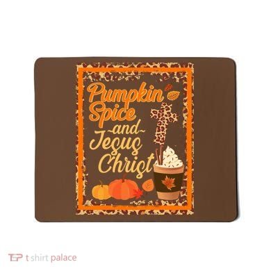 Pumpkin Spice And Jesus Christ Autumn Fall Leopard Print Mousepad