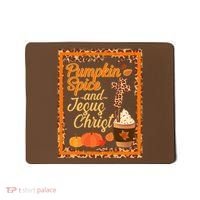 Pumpkin Spice And Jesus Christ Autumn Fall Leopard Print Mousepad thumb 0