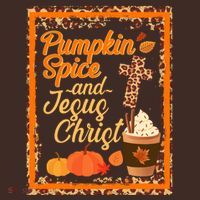 Pumpkin Spice And Jesus Christ Autumn Fall Leopard Print Kids Hoodie thumb 2