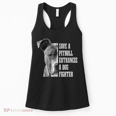 Pitbull Save A Pitbull Funny Dog Rescue Pitbull Mom Dad Women's Tank Top