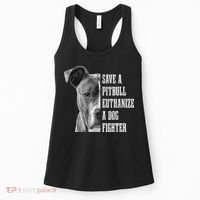 Pitbull Save A Pitbull Funny Dog Rescue Pitbull Mom Dad Women's Tank Top thumb 0