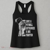 Pitbull Save A Pitbull Funny Dog Rescue Pitbull Mom Dad Women's Tank Top thumb 3
