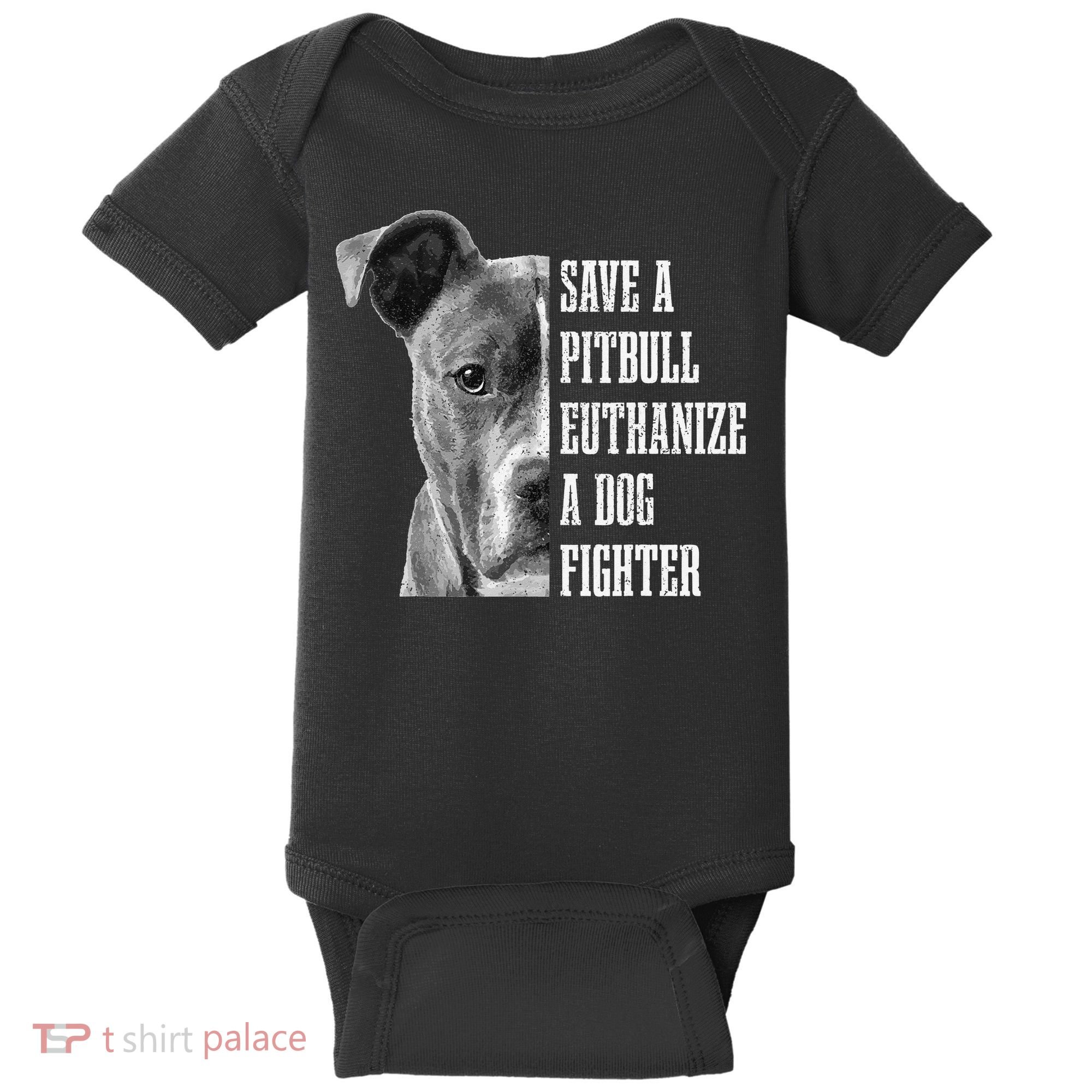 Pitbull Save A Pitbull Funny Dog Rescue Pitbull Mom Dad Baby Bodysuit