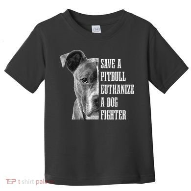 Pitbull Save A Pitbull Funny Dog Rescue Pitbull Mom Dad Toddler T-Shirt
