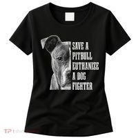 Pitbull Save A Pitbull Funny Dog Rescue Pitbull Mom Dad Women's T-Shirt thumb 0