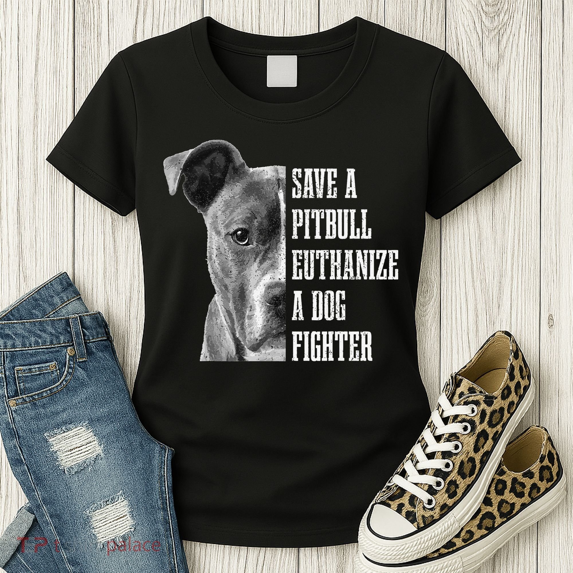 Pitbull Save A Pitbull Funny Dog Rescue Pitbull Mom Dad Women's T-Shirt
