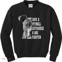 Pitbull Save A Pitbull Funny Dog Rescue Pitbull Mom Dad Kids Sweatshirt thumb 0