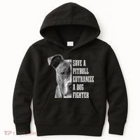 Pitbull Save A Pitbull Funny Dog Rescue Pitbull Mom Dad Kids Hoodie thumb 0