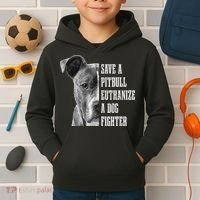 Pitbull Save A Pitbull Funny Dog Rescue Pitbull Mom Dad Kids Hoodie thumb 2