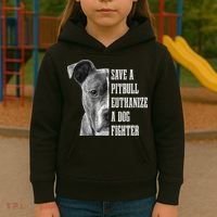 Pitbull Save A Pitbull Funny Dog Rescue Pitbull Mom Dad Kids Hoodie thumb 3