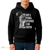 Pitbull Save A Pitbull Funny Dog Rescue Pitbull Mom Dad Kids Hoodie thumb 4