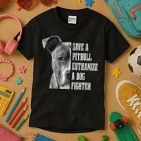 Pitbull Save A Pitbull Funny Dog Rescue Pitbull Mom Dad Kids T-Shirt thumb 3