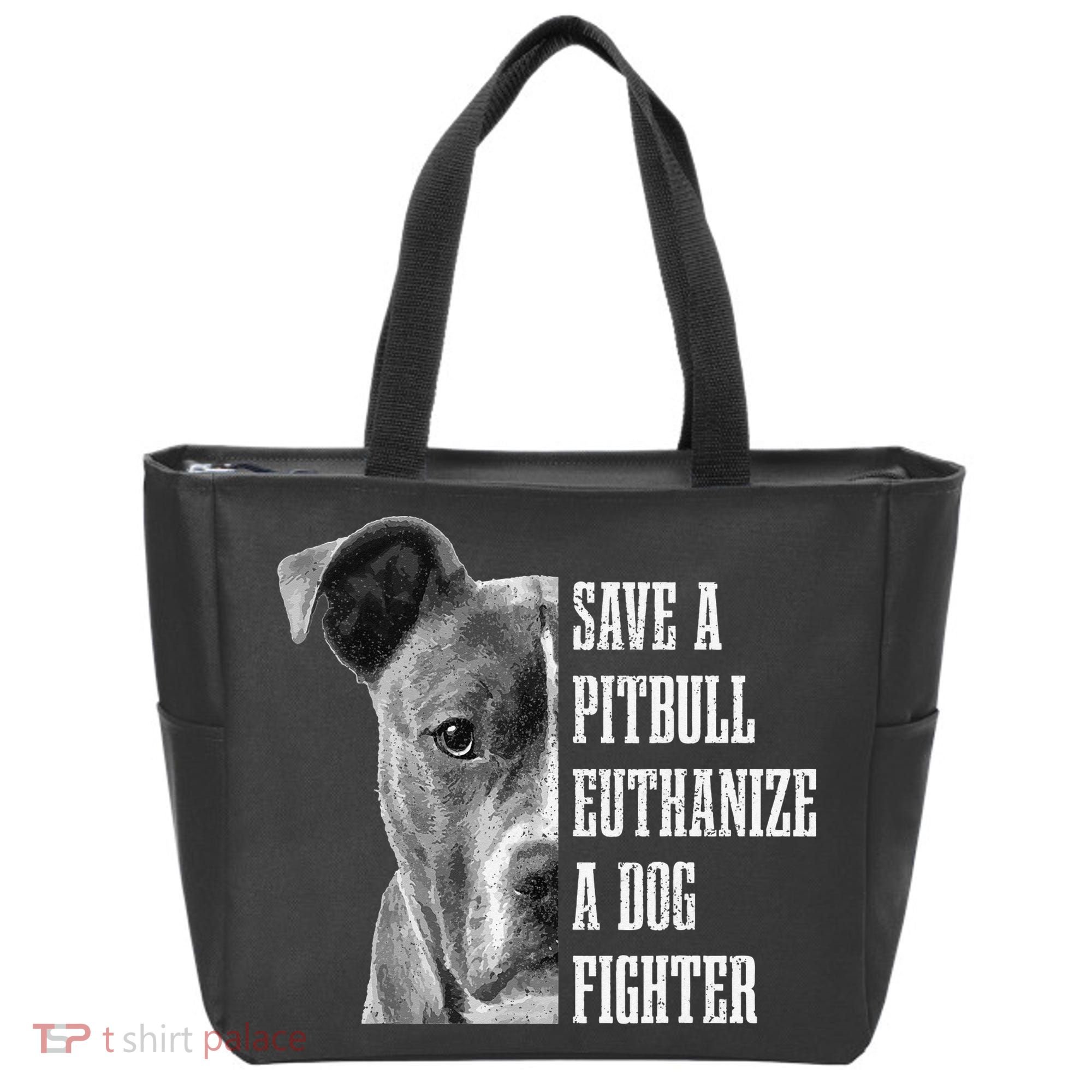 Pitbull Save A Pitbull Funny Dog Rescue Pitbull Mom Dad Tote Bag