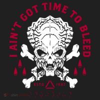 Predator Skull Ain't Got Time To Bleed Military Distressed Comfort Colors T-Shirt thumb 5