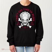 Predator Skull Ain't Got Time To Bleed Military Distressed Women's Sweatshirt thumb 0