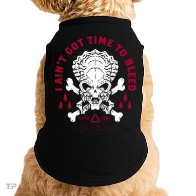 Predator Skull Ain't Got Time To Bleed Military Distressed Doggie Tank