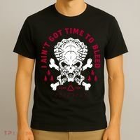 Predator Skull Ain't Got Time To Bleed Military Distressed T-Shirt thumb 3