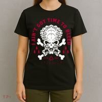 Predator Skull Ain't Got Time To Bleed Military Distressed T-Shirt thumb 4