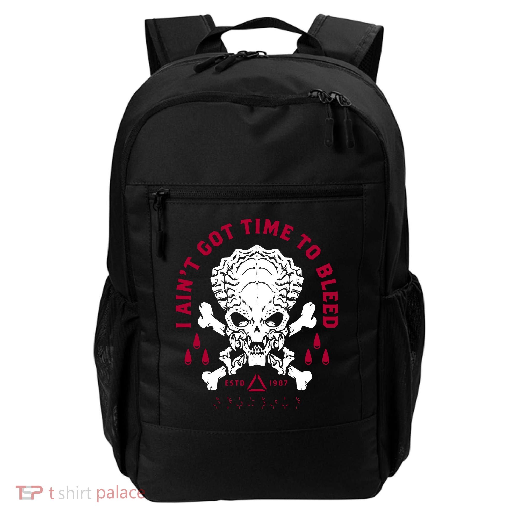Predator Skull Ain't Got Time To Bleed Military Distressed Backpack