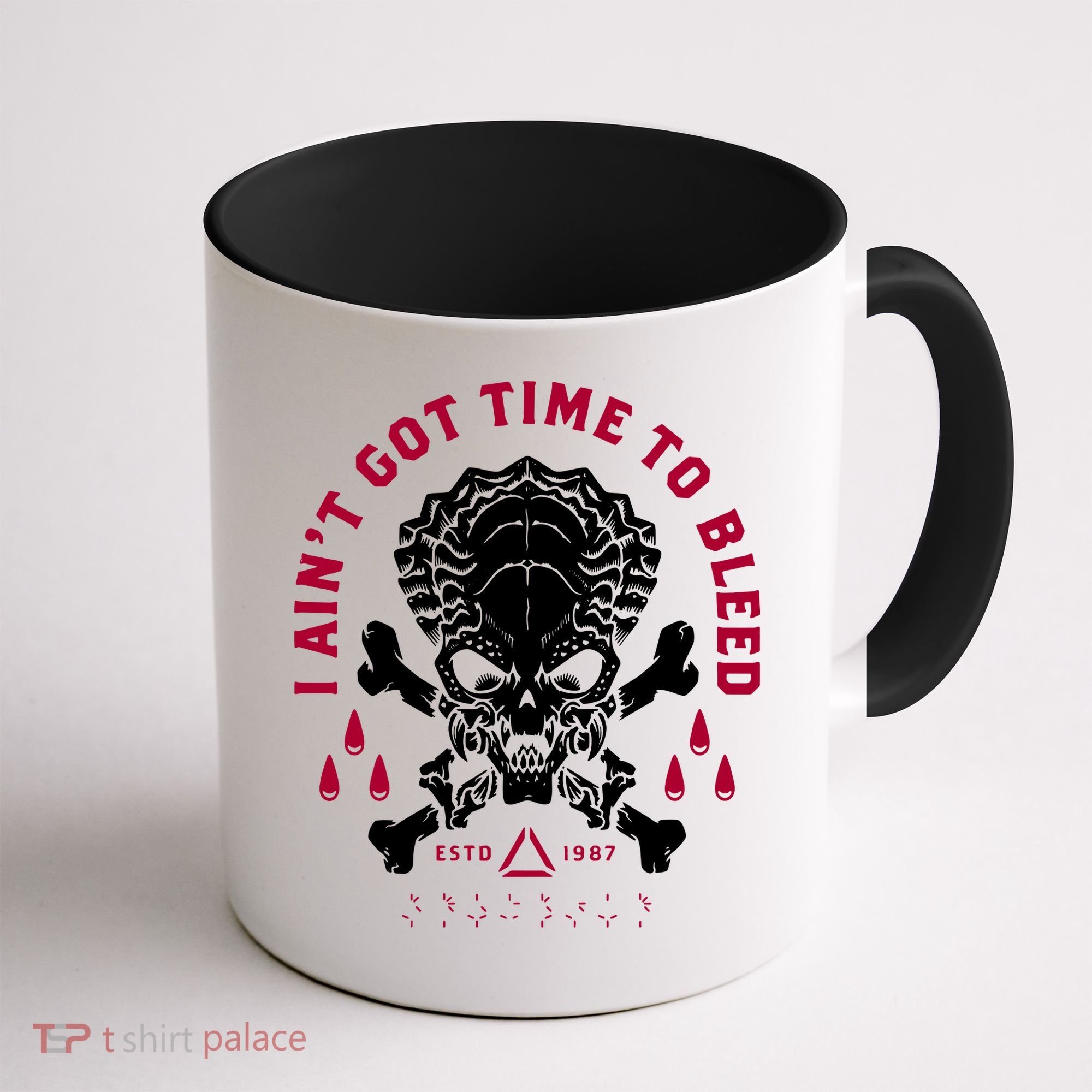 Predator Skull Ain't Got Time To Bleed Military Distressed Coffee Mug