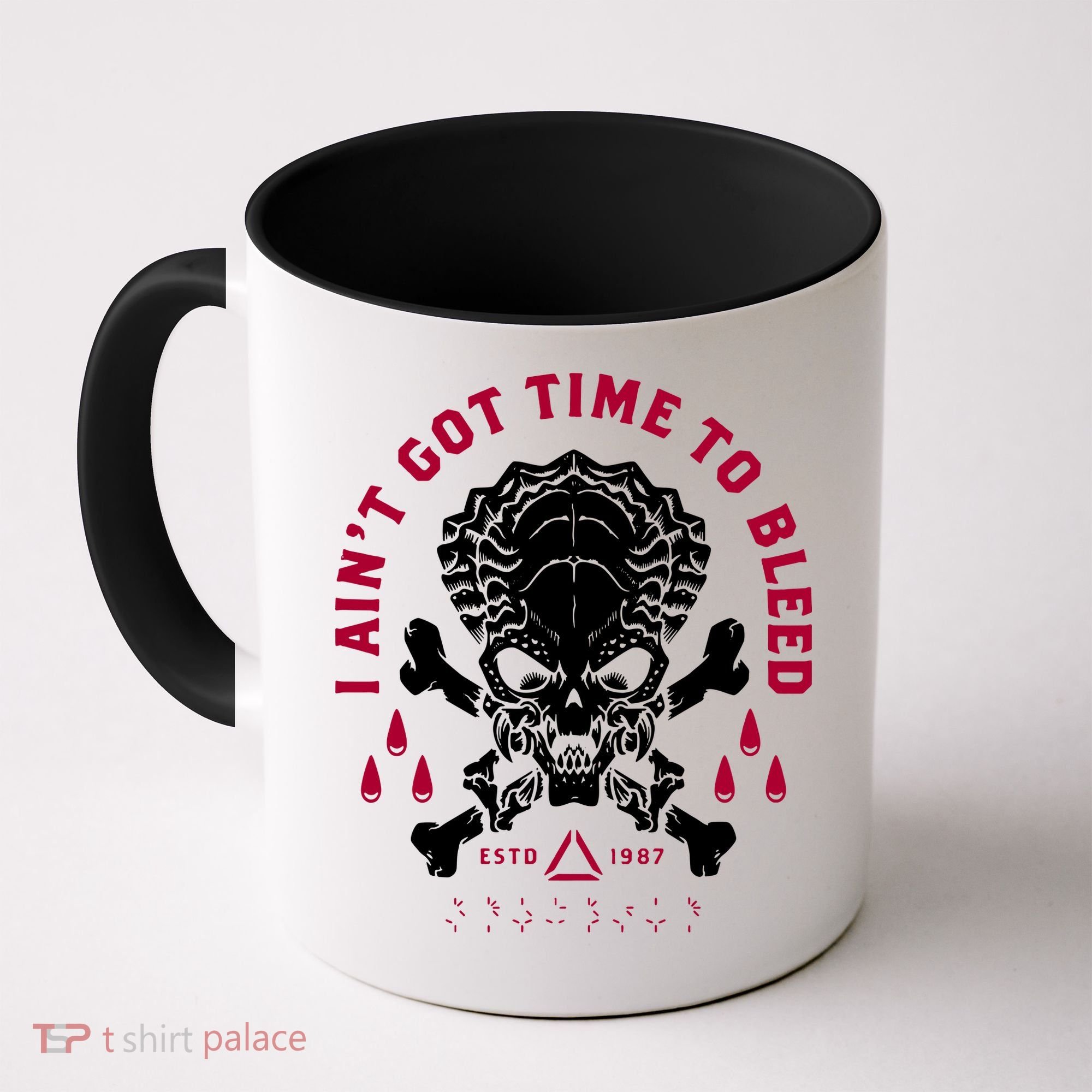 Predator Skull Ain't Got Time To Bleed Military Distressed Coffee Mug
