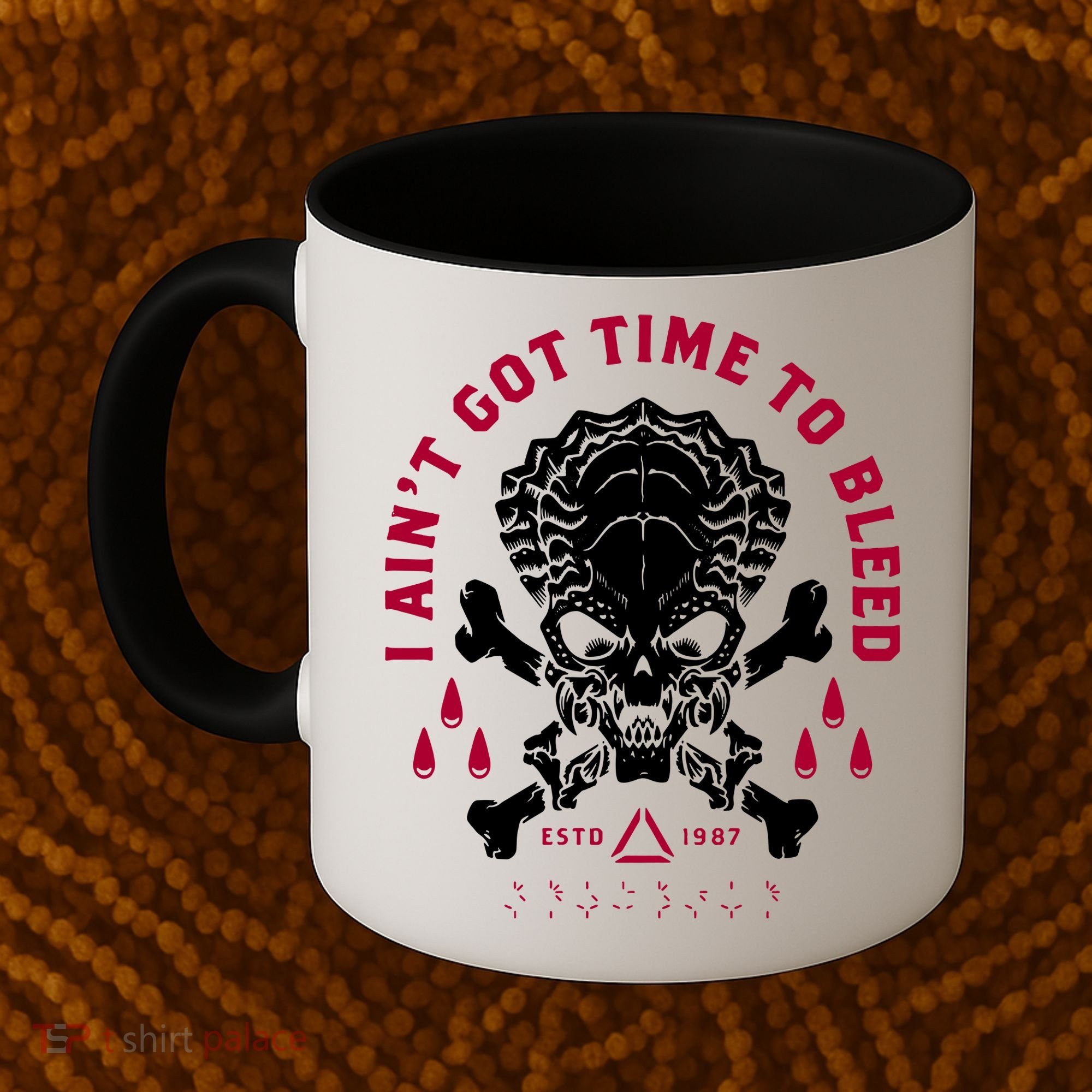 Predator Skull Ain't Got Time To Bleed Military Distressed Coffee Mug