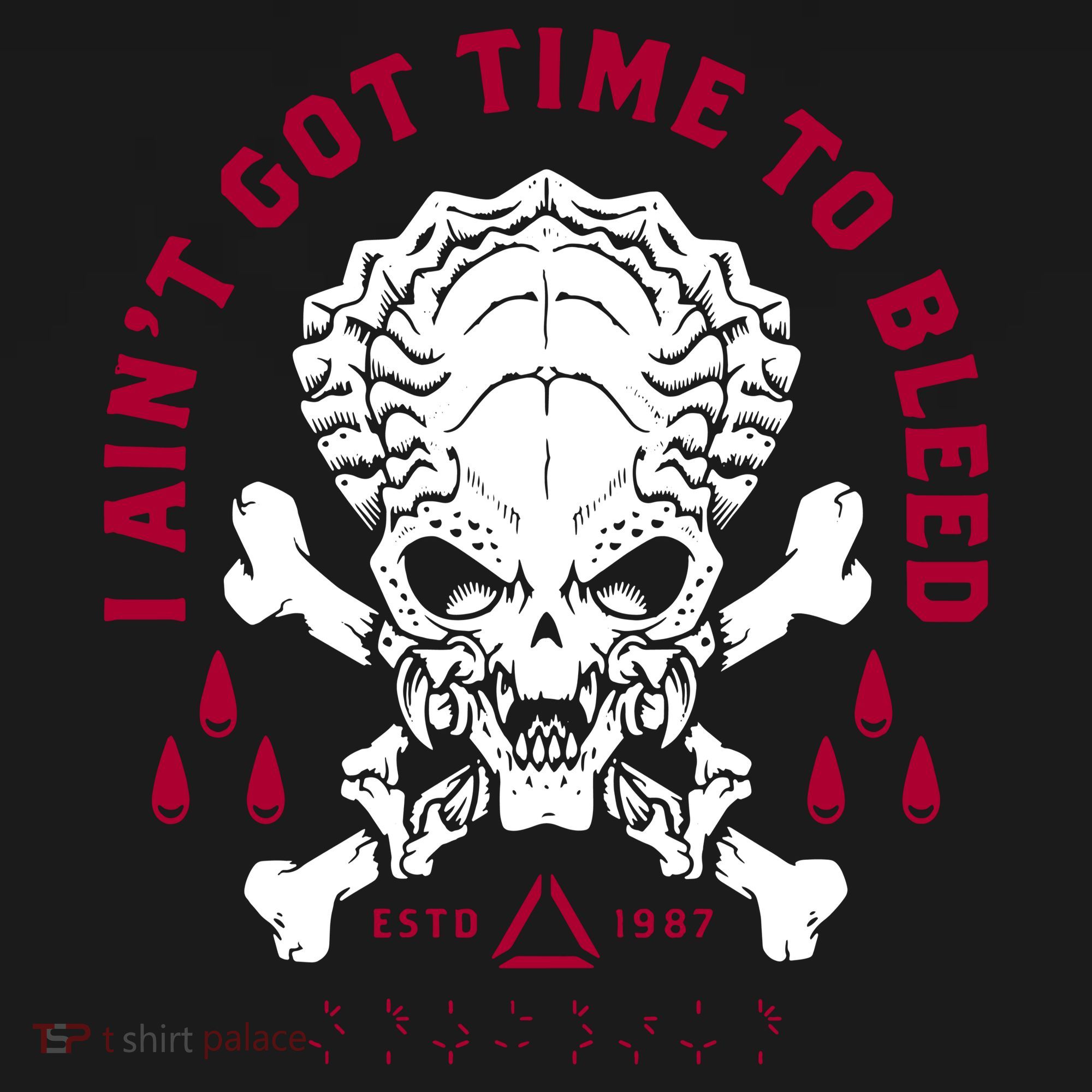 Predator Skull Ain't Got Time To Bleed Military Distressed Ornament