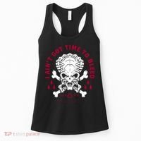 Predator Skull Ain't Got Time To Bleed Military Distressed Women's Tank Top thumb 0