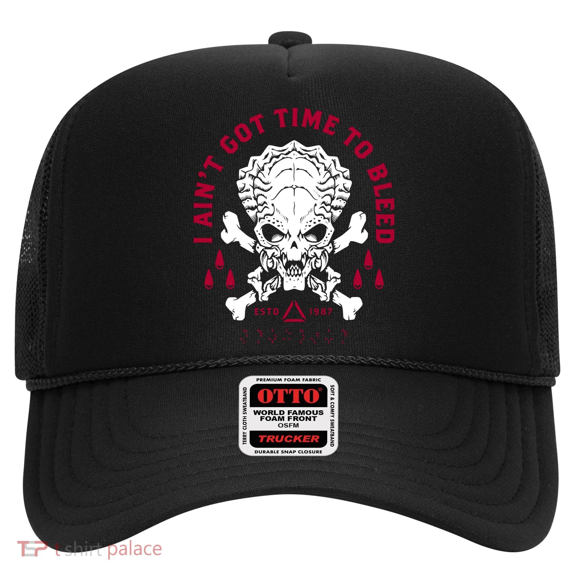 Predator Skull Ain't Got Time To Bleed Military Distressed Hat